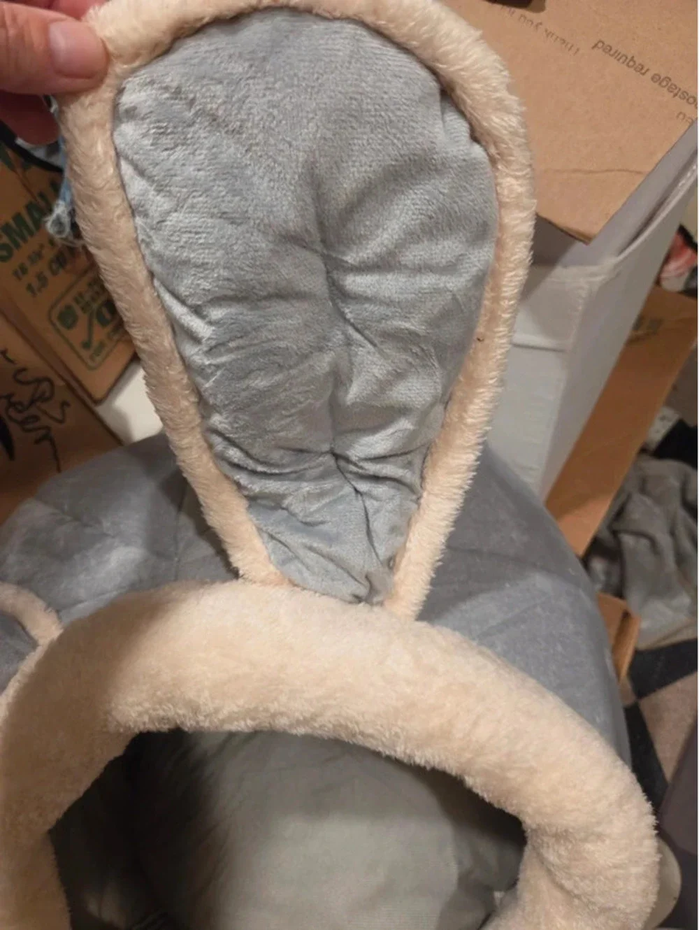 Bunny ears and tail cat bed large